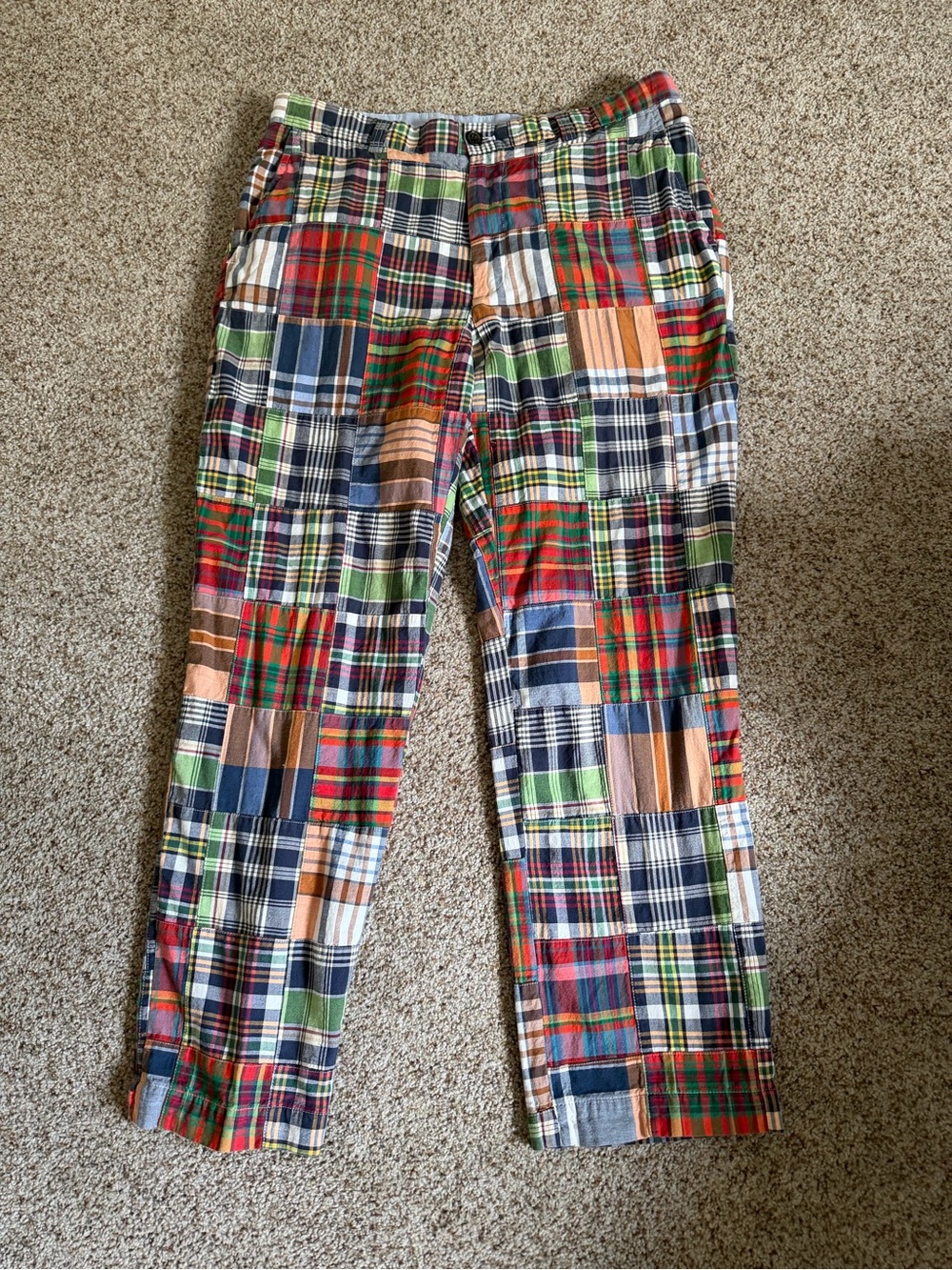 Brooks Brothers Cotton Plaid Patchwork Pants 37x30
